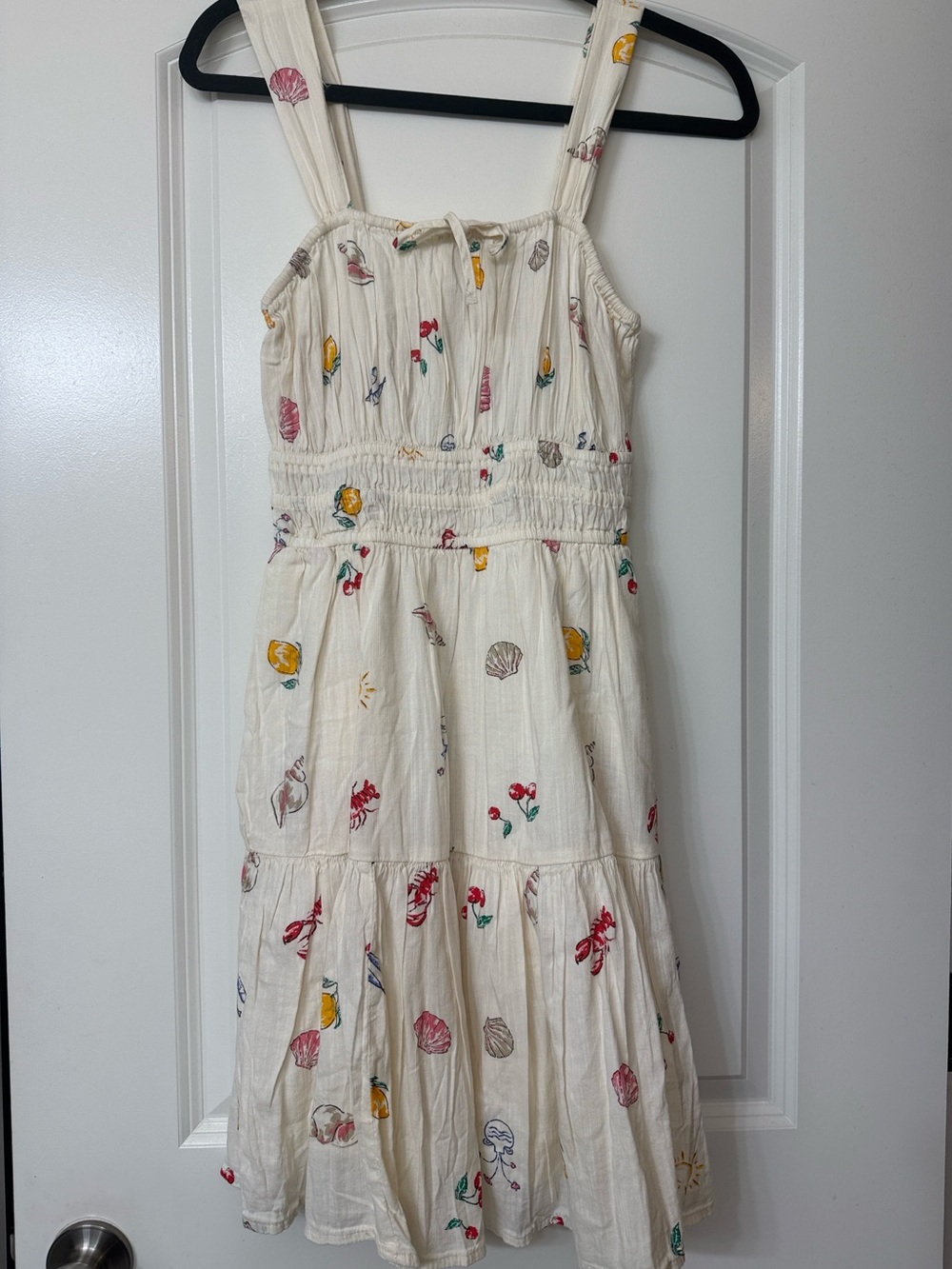 GAP NWT Smocked Tie Front Dress Ditsy Shell Beachy Mini Dress!